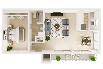 1 Bedroom, 1 Bath (B) 088 088 floor plan